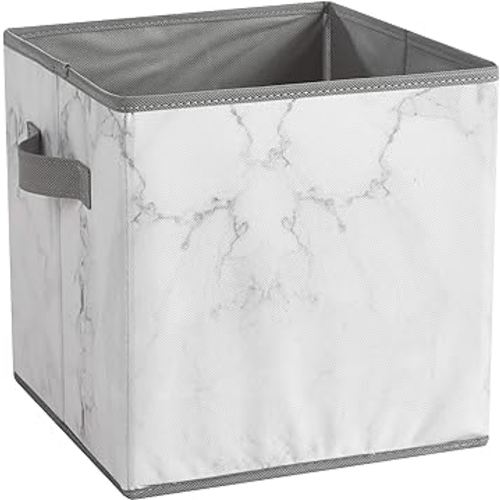Urban Shop Marble Storage Cubes, Set of 2, Grey/White