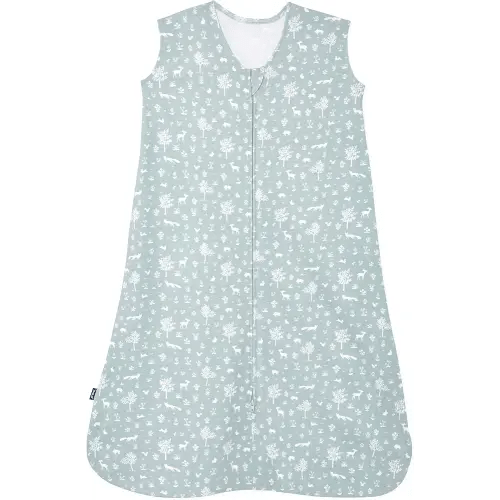 HALO SleepSack, 100% Cotton Wearable Blanket, Swaddle Transition Sleeping Bag, TOG 0.5, Sage Woodland, Medium, 6-12 Months