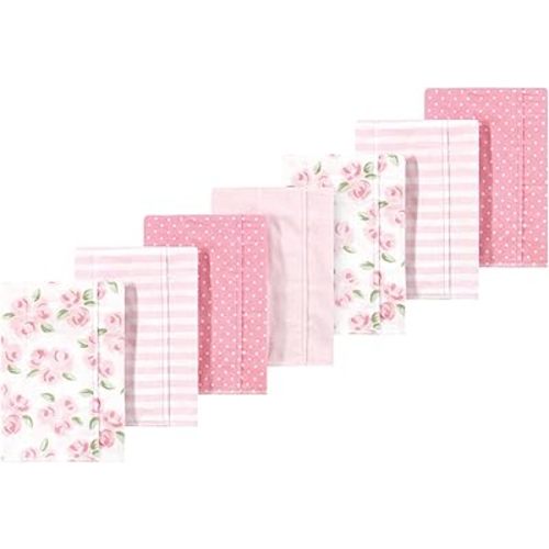 Luvable Friends Little Treasure Flannel Burp Cloths 7pk, Charming Floral