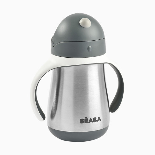 Beaba Stainless Steel Straw Sippy Cup - Charcoal