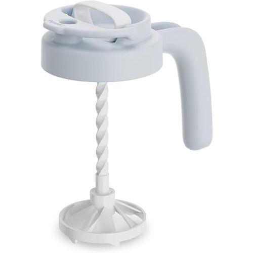 Papablic 32oz Formula Mixing Pitcher Lid, Breastmilk Pitcher Mixing Handle & Flip Locking Spout for Mixing Formula/Breastmilk/Protein Powder/Coffee, Blue