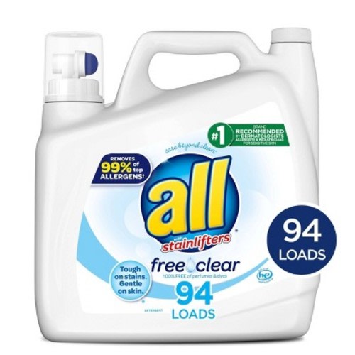 All Free Clear Liquid Concentrated Laundry Concentrated Detergent - 141 fl oz