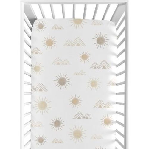 Sweet Jojo Designs Boy Or Girl Gender Neutral Unisex Baby Fitted Crib Sheet Desert Sun Beige And Taupe