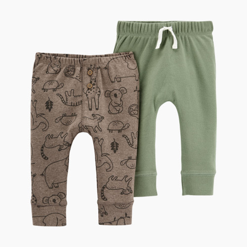 Carter's Pant (2 Pack) - Green/Animal Print, 6M