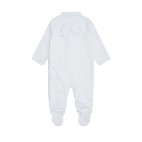 Angel Wing Pointelle Sleepsuit in Blue | Over The Moon