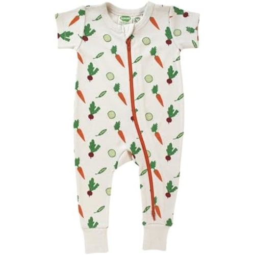 PARADE Organic Signature Print '2-Way' Zip Romper Short Sleeve