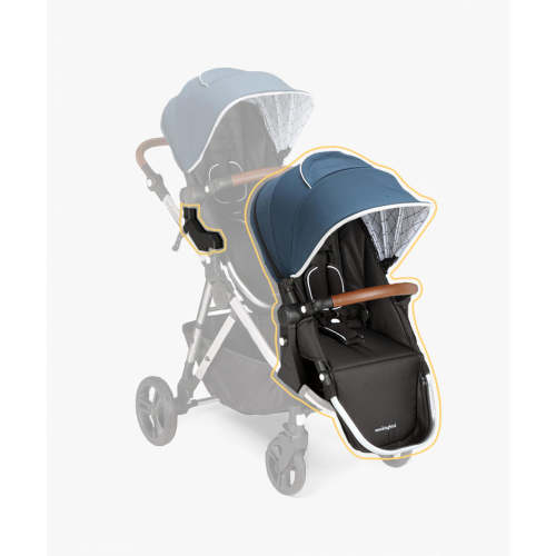 2nd Seat Kit | Sea, Windowpane, Silver with Penny Leather- mockingbird stroller