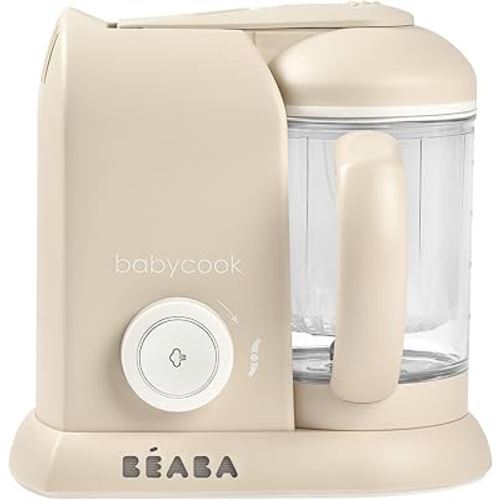 BEABA Babycook Solo 4 in 1 Baby Food Maker, Baby Food Processor Steamer Puree Blender, Lrg Capacity 4.5 Cups 27 Servings in 20 Mins, Auto Steam Cooking, Baby Food Puree Maker, Clay