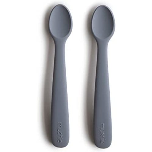 mushie Silicone Baby Feeding Spoons | 2 Pack (Tradewinds)