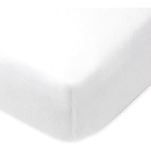 HonestBaby Fitted Crib Sheets Fits Standard Mattress Bassinet, Mini Prints 100% Organic Cotton Baby Boys, Girls, Unisex, Bright White Fitted Crib Sheet, One Size