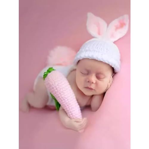 Newborn Baby Bunny Rabbit Crochet Knitted Photography Props Newborn Baby Outfits Diaper Costume