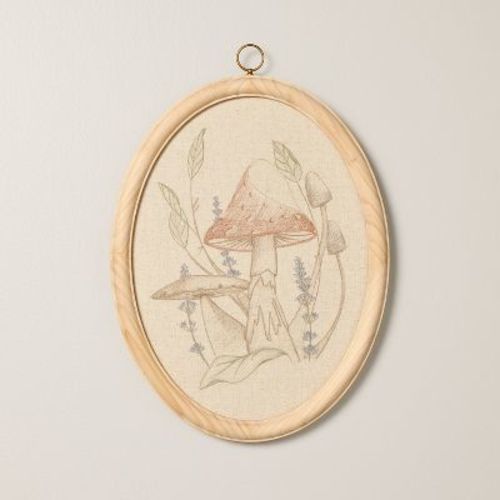 17"x13" Embroidered Oval Framed Wall Art - Hearth & Hand™ with Magnolia