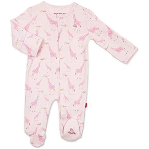 Magnetic Me Footie Pajamas - 100% Organic Cotton Baby Pajamas - Quick Magnetic Fastener Sleeper for Baby Boy and Girl