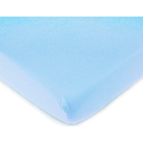 SheetWorld Fitted Baby Bassinet Sheet fits Chicco LullaGo Portable Bassinet 15 x 28, 100% Cotton Jersey, Hypoallergenic, Butter Soft, Organic Baby Blue, Made in USA