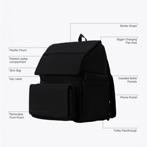 BÉIS 'The Ultimate Diaper Backpack' in Black - Best Backpack Diaper Bag in Black