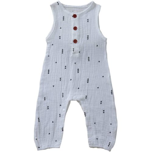 Arleysh Newborn Baby Boys Romper Jumpsuit Cotton Linen Sleeveless Ruffled Bodysuit Infant Summer Clothes Outfits - Green D - 3-6 Months