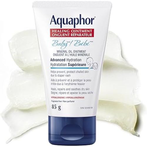 Aquaphor Baby Healing Ointment for Baby's Sensitive Skin, Multipurpose Ointment Helps Prevent Diaper Rash, Fragrance Free, Non Greasy Healing Ointment, Recommended by U.S. Pediatricians, 85g