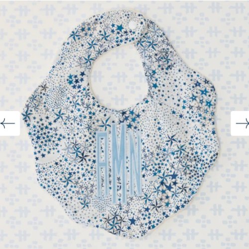 Weezie Towels Adelajda Blue Scallop Bib