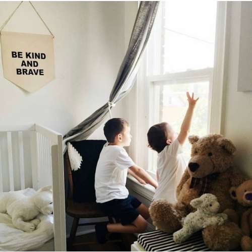 Handmade "Be Kind and Brave" Wall Banner - Handmade Custom Banner - Fabric Wall Hanging