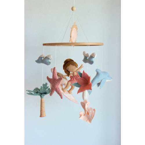 Beach baby mobile, surf baby mobile, ocean baby mobile girl