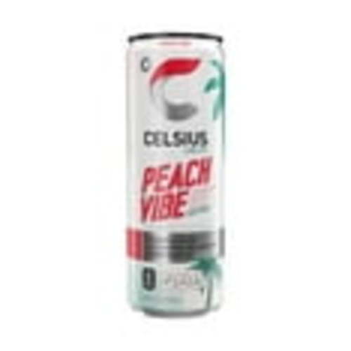 CELSIUS Sparkling Peach Vibe, Functional Energy Drink 12 fl oz Single Can