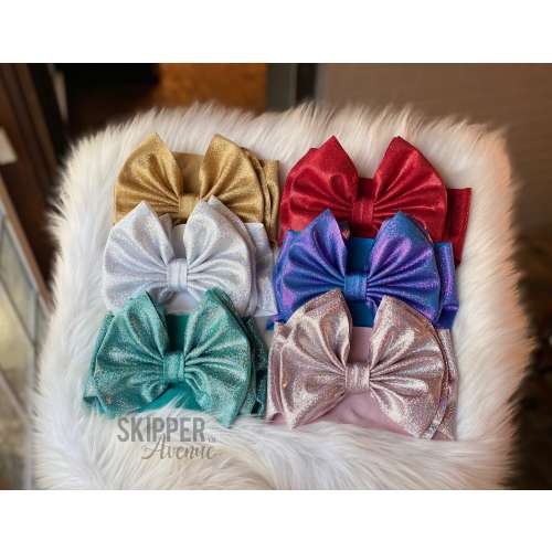 GLITZY BOWS • Signature Stand-Up Headwrap | Permanently Sewn & Pull-Proof | Big Bow Headbands | Soft and Stretchy | Big Bow Headwraps