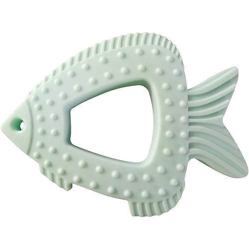 Baby Teether 3 M+,Chew Toys for Kids Boy Girl Biting Chewing Needs,Funny Fish Teether,Durable, Food Grade Silicone BPA-Free