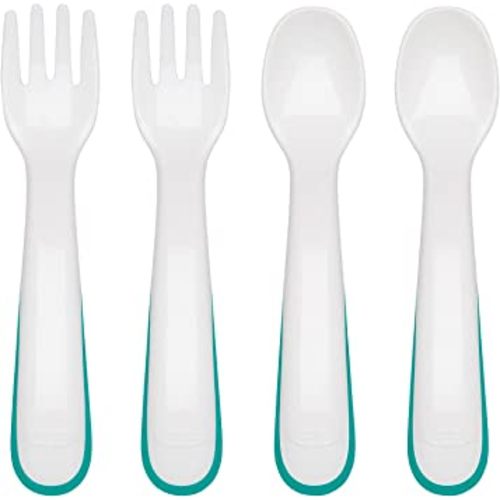 OXO Tot Plastic Fork & Spoon Multipack - Teal , 4 Piece Set (Pack of 1)