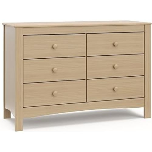 Graco Noah 6 Drawer Double Dresser – GREENGUARD Gold Certified, Dresser for Nursery, 6 Drawer Dresser, Kids Dresser, Nursery Dresser Drawer Organizer, Chest of Drawers
