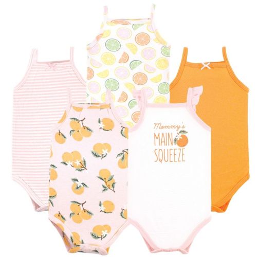 Hudson Baby Infant Girl Cotton Bodysuits, Citrus Orange, Size: 3-6 months