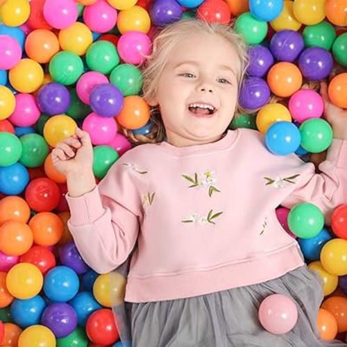 TRENDBOX 100 pcs Macaron Ball Pit Balls Plastic Balls for Ball Pit Pool Playpen Babies Kids Children Birthday Parties