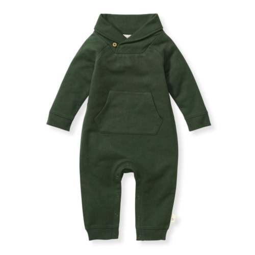 Organic Baby Shawl Collar Jumpsuit - Pine Green – Young Eden