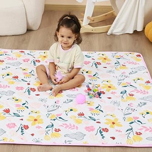 Baby Play Mat, Extra Thicker & Large Baby Mat for Floor, Soft Non-Slip Cushioned Play Mats for Babies, Toddlers, Foldable and Washable Baby Play Mat