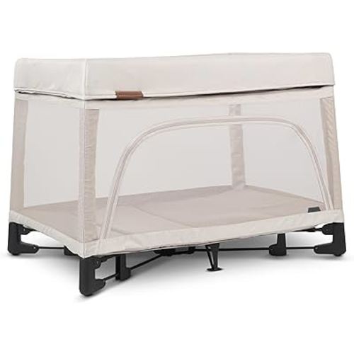 UPPAbaby Remi Playard | Deluxe 3-in-1 Portable Playard, Bedside Bassinet + Travel Crib| Mesh Bassinet, Mattress, Organic Cotton Mattress Cover + Storage Bag Included | Charlie (Sand Mélange)