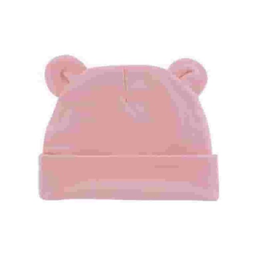 Alvage Newborn Hospital Hat 0-12Months Preemie Boys Girls Beanie Solid Infant Baby Ears Bonnet Infant Cotton Hats 1pc - Pink