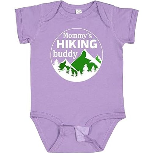 inktastic Mommy's Hiking Buddy with Mountains and Trees Baby Bodysuit