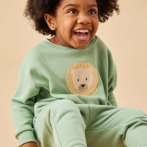 Lion Sweater Lilypad Green / 3 - 6 M
