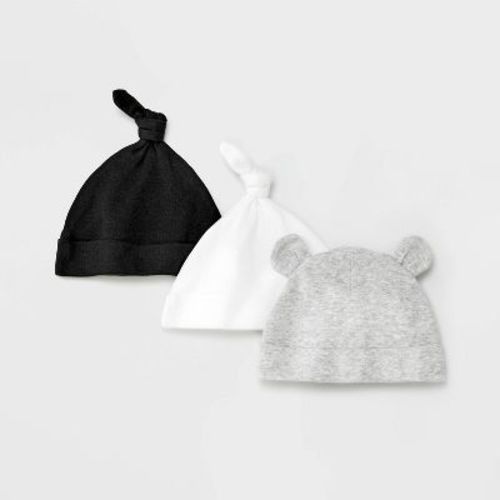 Baby 3pk Basic Hat - Cloud Island™ Black, Size: 0-6M