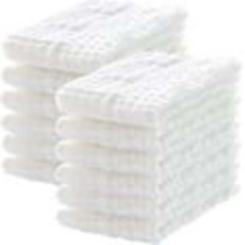 12 Pack Muslin Burp Cloths 100% Cotton Muslin Cloths Large 20''x10'' Extra Soft and Absorbent Baby Burping Cloth - White