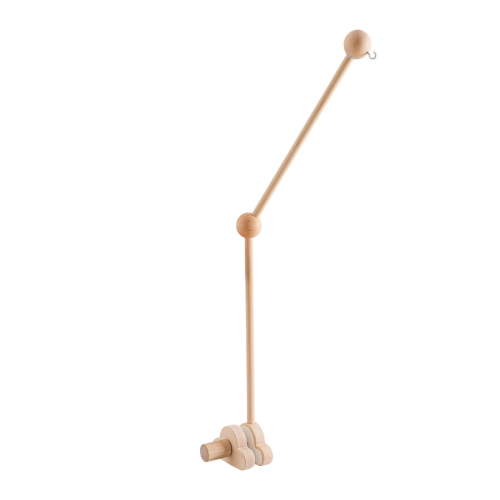 Kafsov Adjustable Wooden Crib Mobile Arm with Cute Wind Chimes Hanger, Perfect Newborn Baby Gift for Better Nursery Experience White