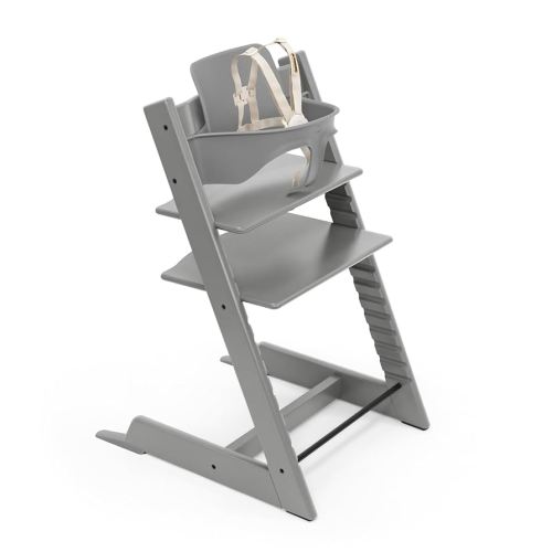 Stokke Tripp Trapp High Chair 2, Storm Grey - Includes Chair + Baby Set with Removable Harness for Children 6-36 Months - Adjustable, Ergonomic & Easy to Clean