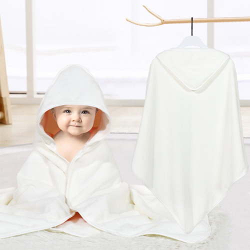 MONEHANE Baby Bath Towel, Absorbent Large Hooded Towel for Kids, Newborn, Babie, Toddler, Infant, Pure White, 31.5 x 31.5 inch