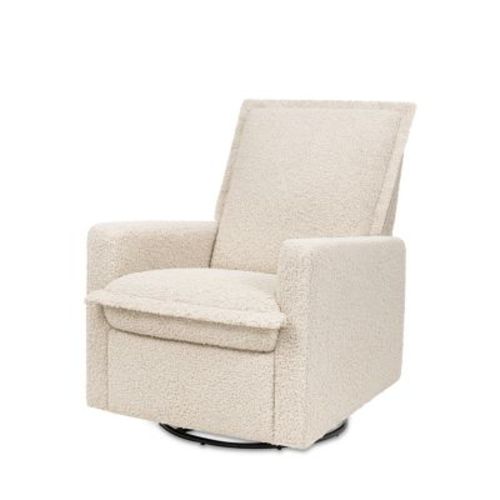 Cali Flange Recliner and Swivel Glider - Almond Teddy Loop