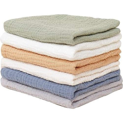 Niceye Baby Muslin Washcloths 100% Cotton Wash Cloths for Baby Face Body, Soft & Absorbent Baby Towels for Newborns