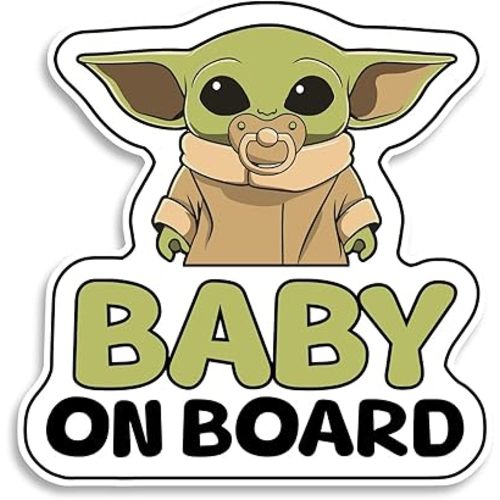 Baby on Board Signs for Car, Cute Little Alien, Waterproof and UV-Resistant Baby on Board Sticker, Durable Sign for Safety Awareness, Easy to Apply for Window or Bumper