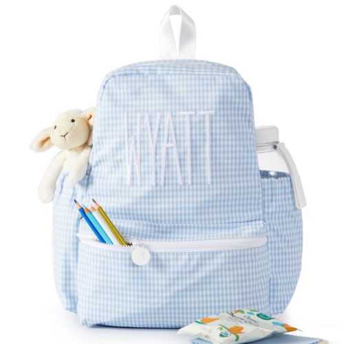 Riley Backpack/Diaper Bag - Gingham Mist