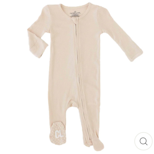 All Bamboo Waffle Zipper Footies
