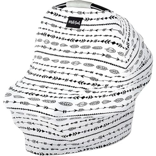 Milk Snob Original 5-in-1 Cover - Nursing Cover for Breastfeeding - Baby Car Seat Cover, Carseat Canopy & Stroller - Essential All-in-One Cover - Gift for Mom, Baby (Arrows)