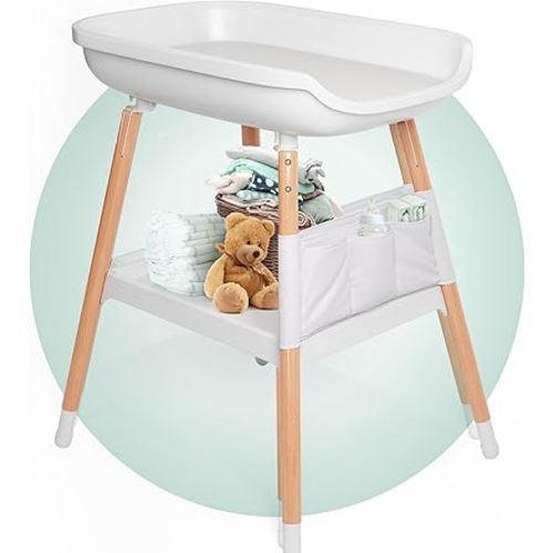 Children of Design Deluxe Diaper Changing Table - Portable Baby Changing Station & Organizer, Nursery Furnitue Tables with Storage Shelf and Changing Pad Included