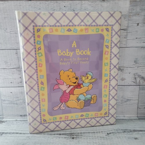 Vintage 90s Disney Winnie the Pooh Baby Memory Record Book First Years Scrapbook